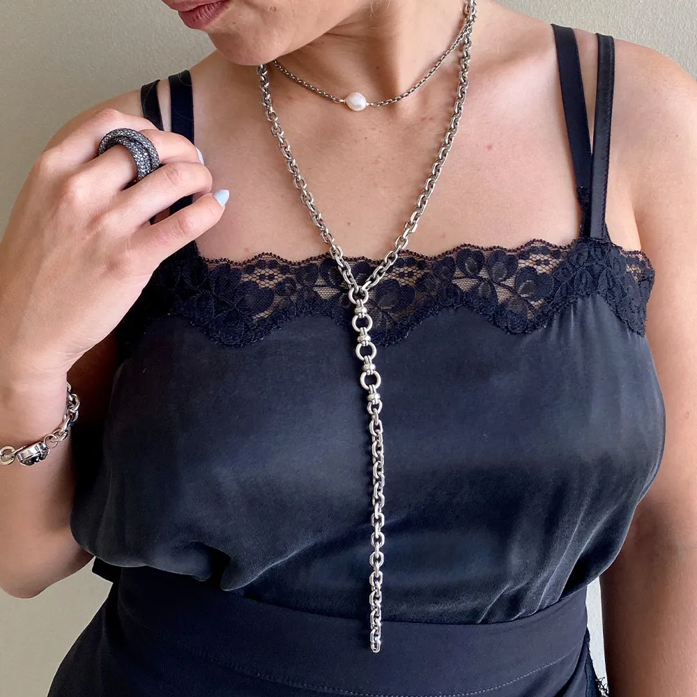 Long Chain Necklace - Silver