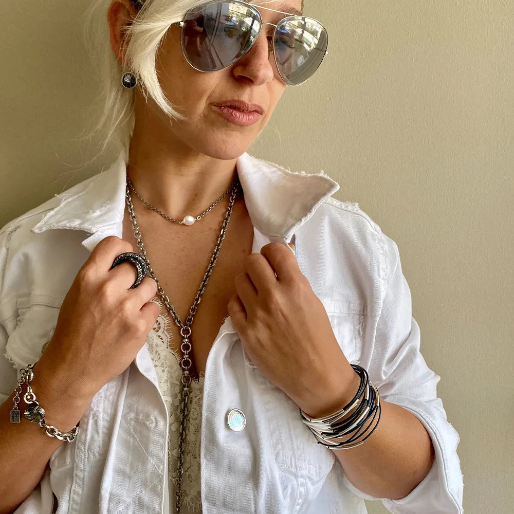Long Chain Necklace - Silver