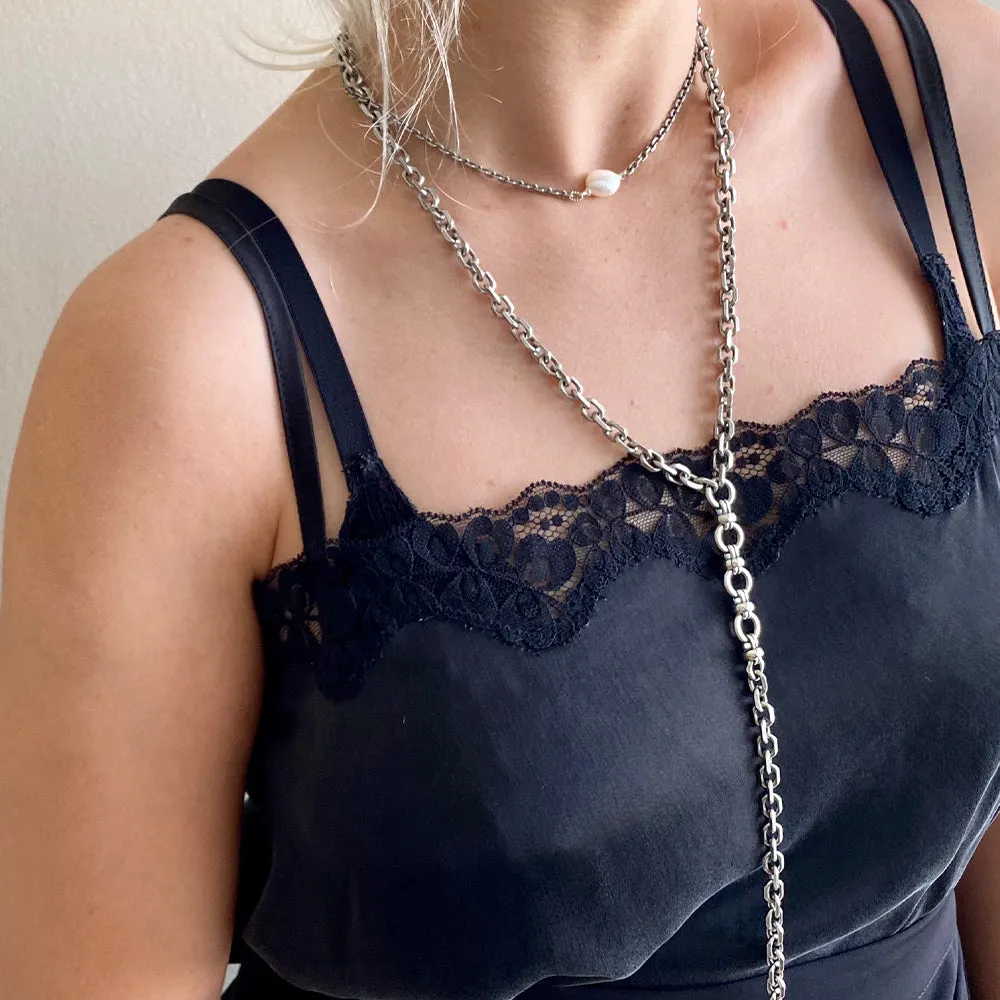 Long Chain Necklace - Silver