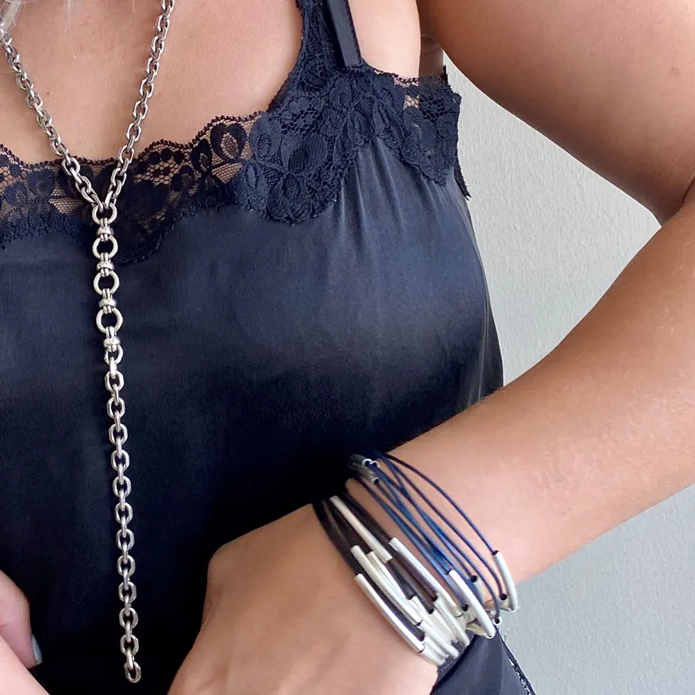 Long Chain Necklace - Silver