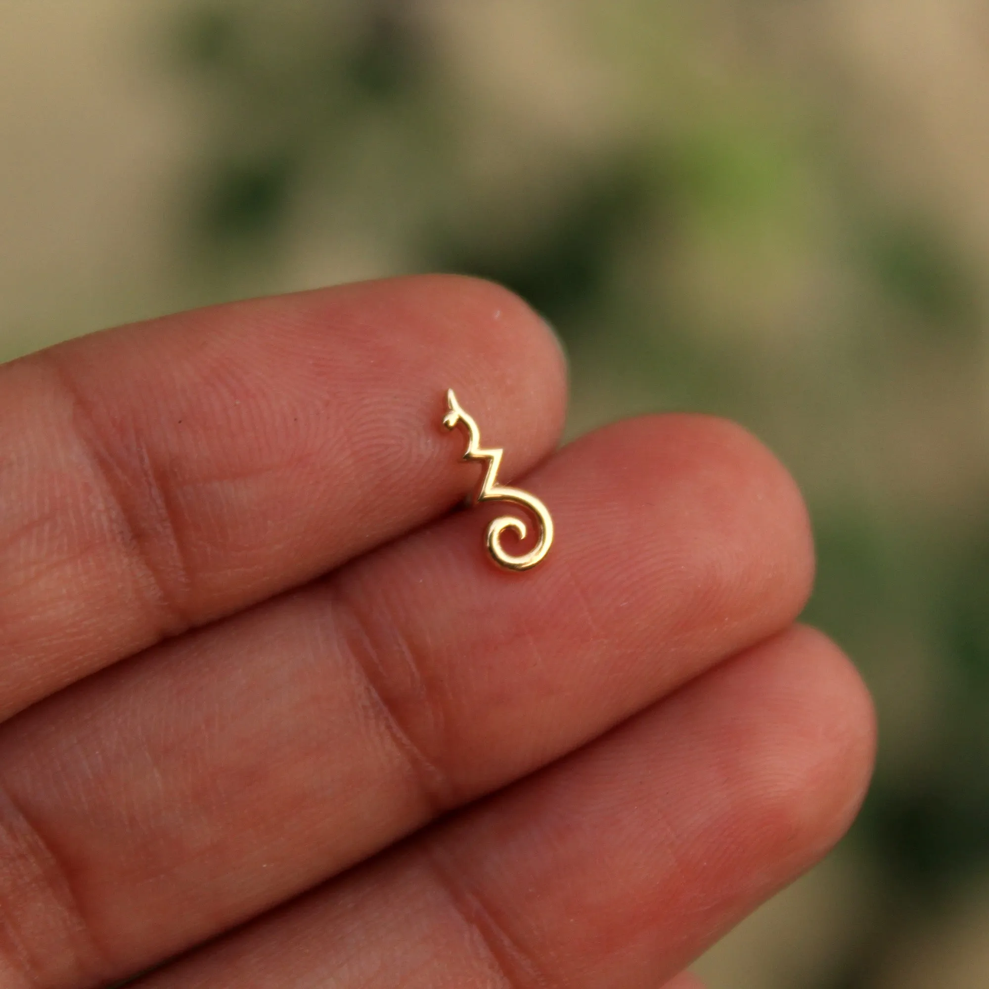 Long Curvy Tragus Earring