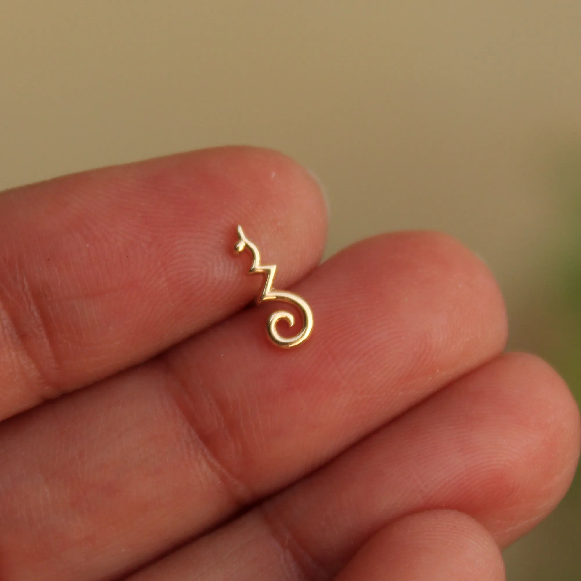 Long Curvy Tragus Earring