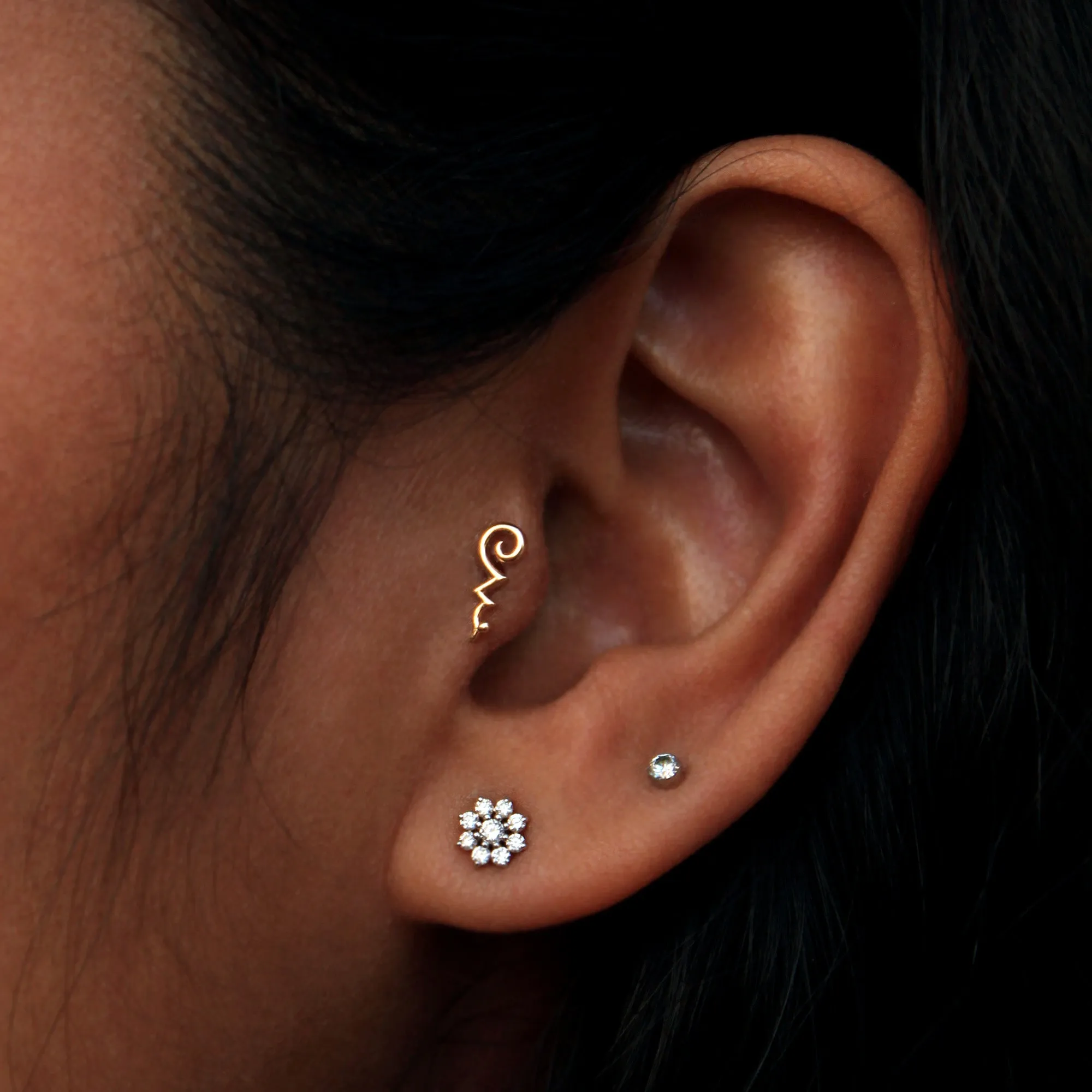 Long Curvy Tragus Earring