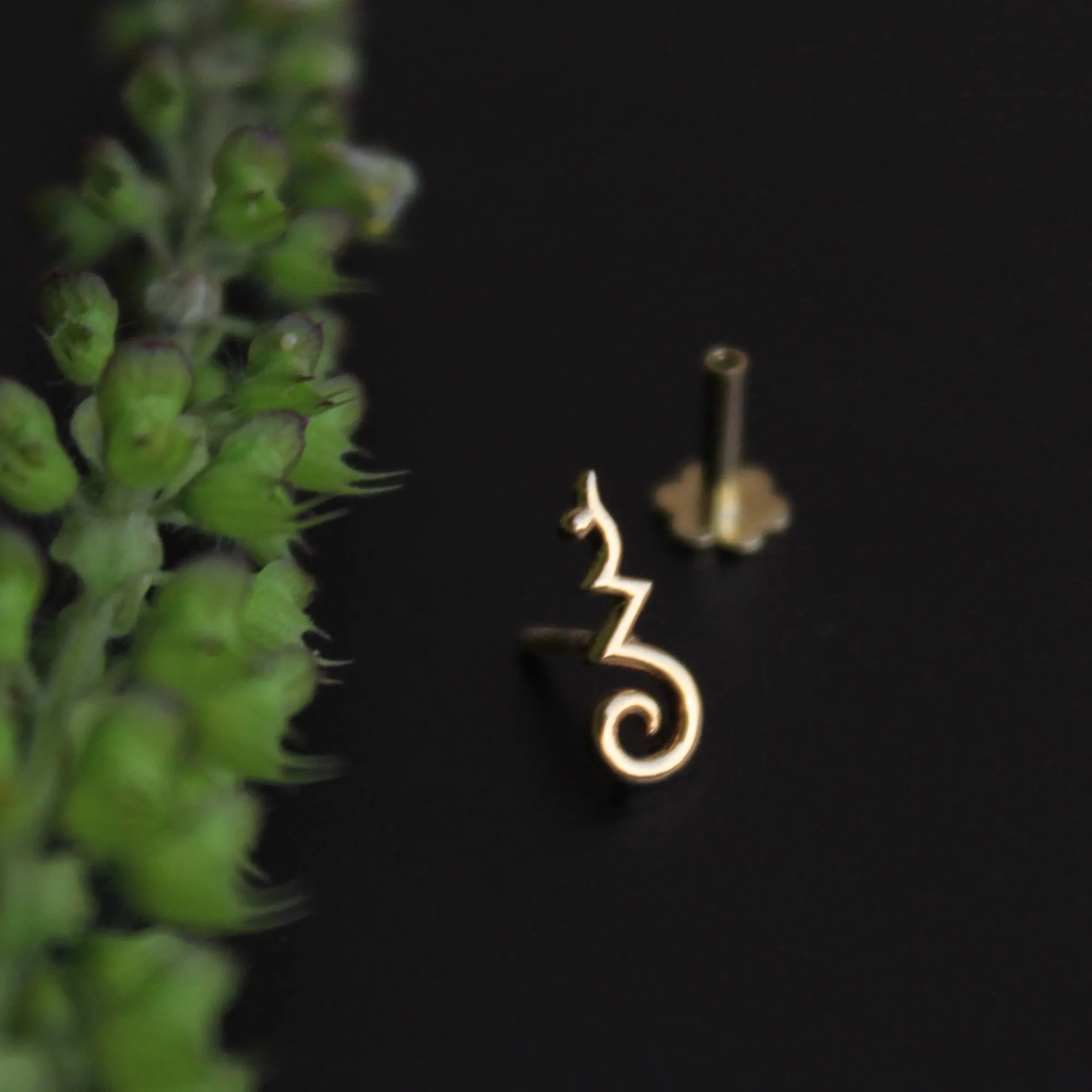 Long Curvy Tragus Earring