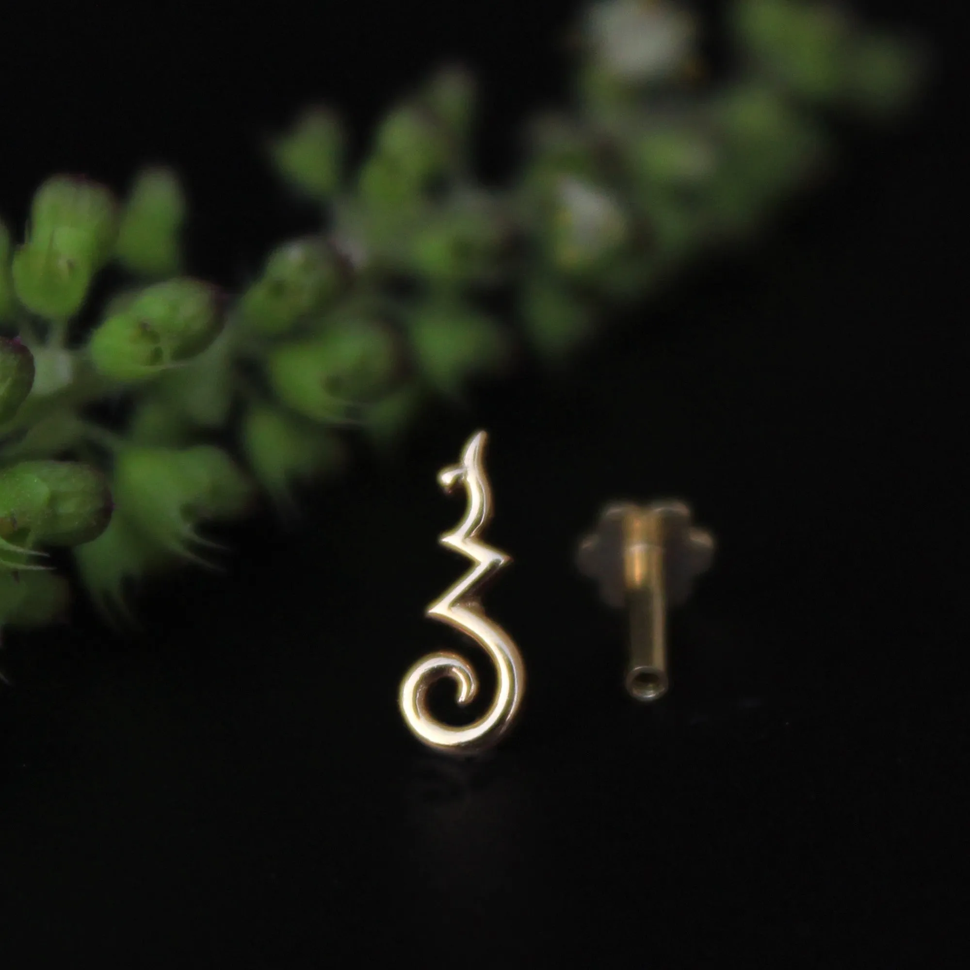 Long Curvy Tragus Earring