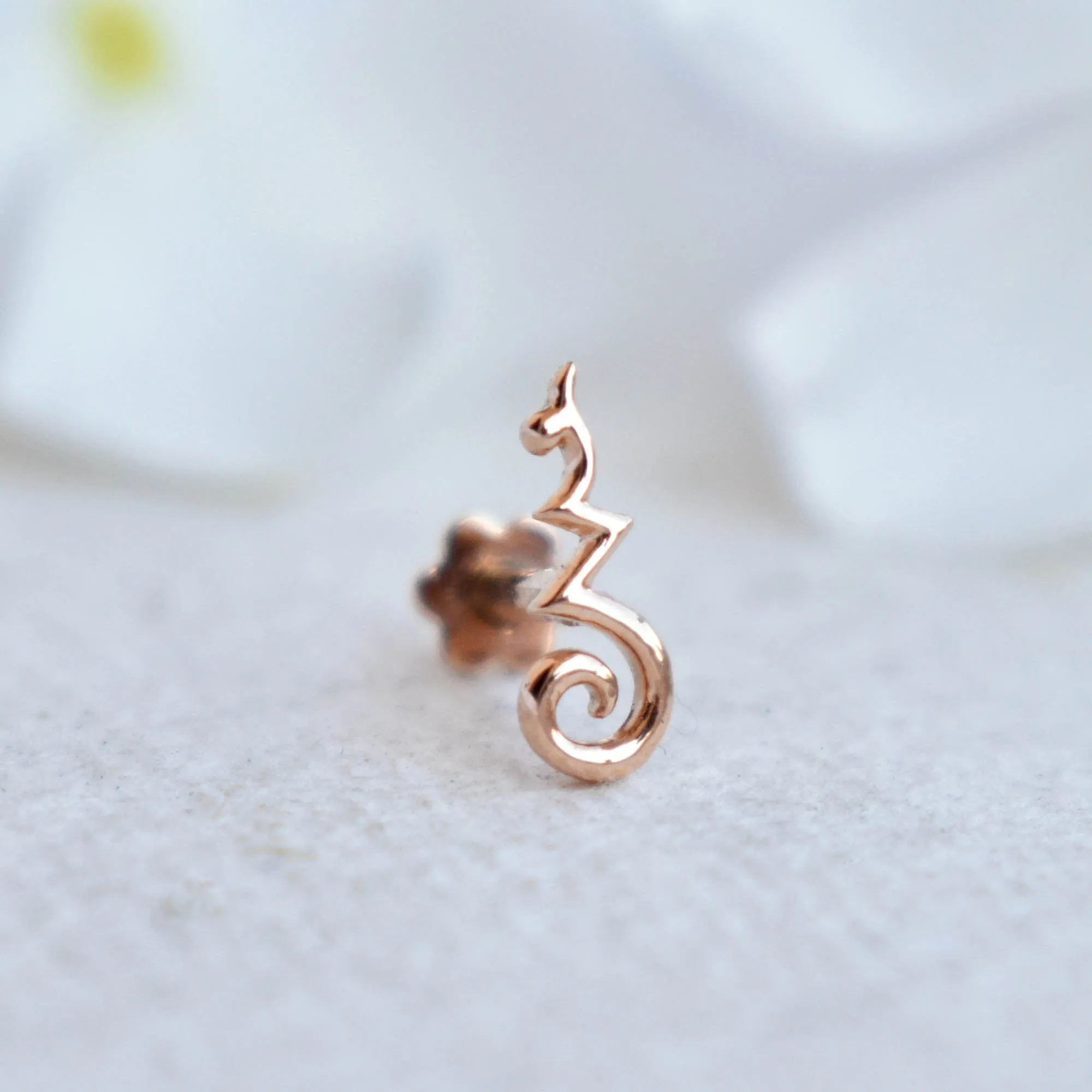 Long Curvy Tragus Earring