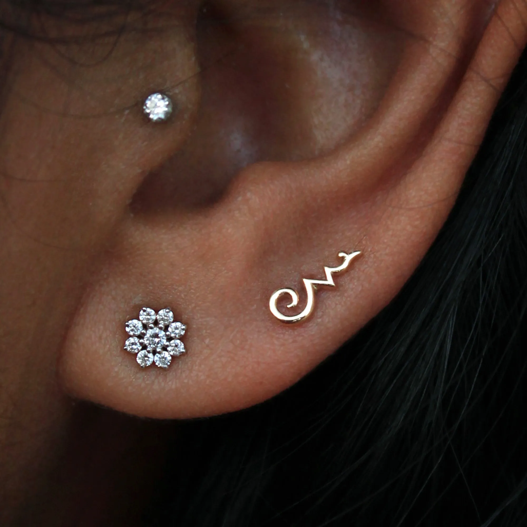 Long Curvy Tragus Earring