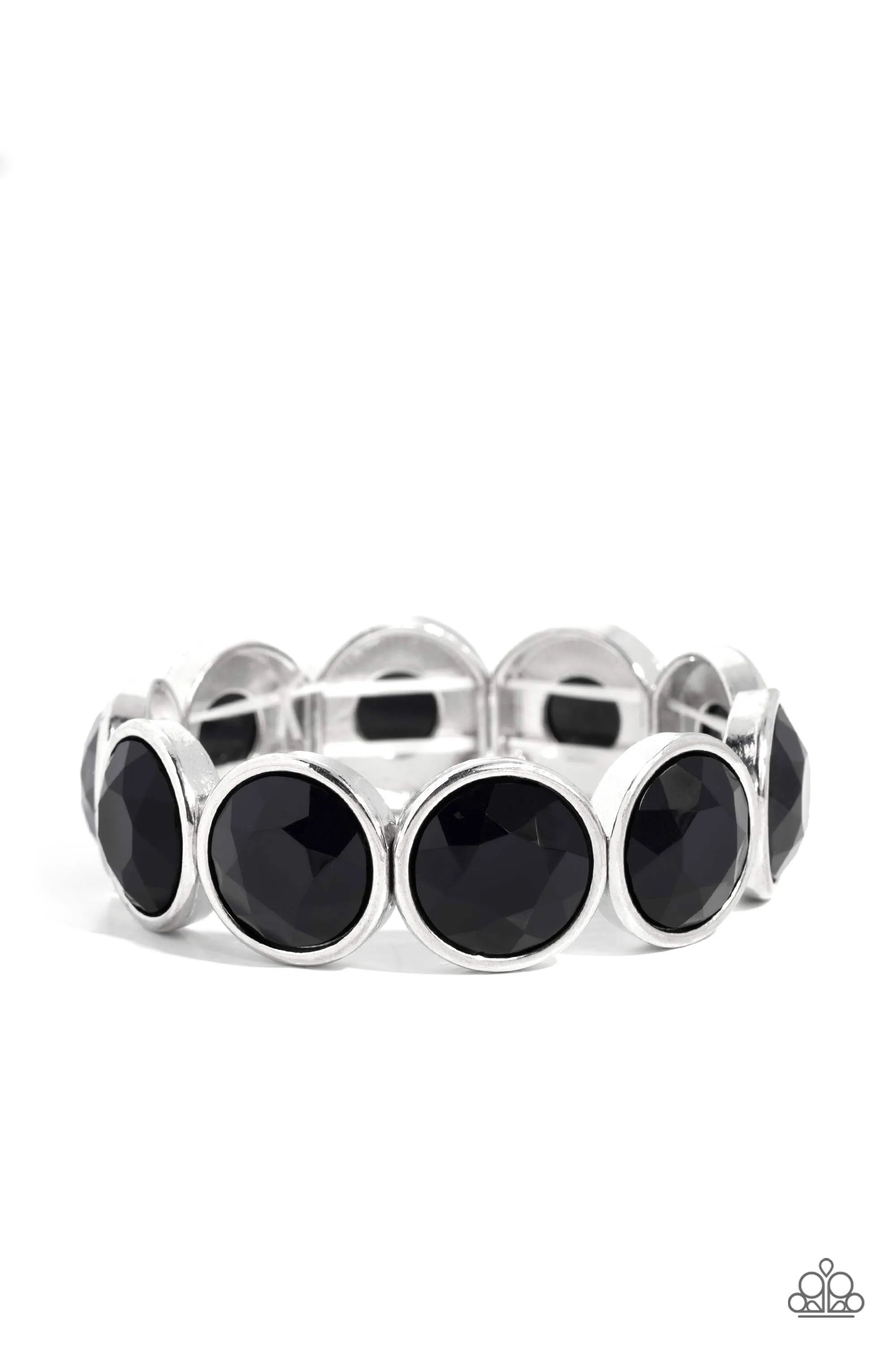 Long Live the Loud - Black - Faceted Black Bead Paparazzi Stretchy Bracelet
