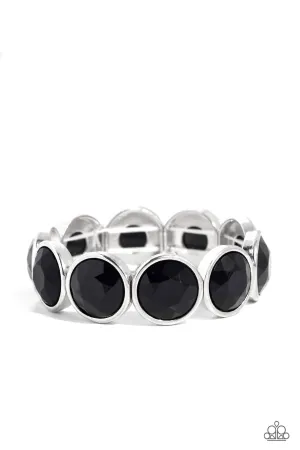 Long Live the Loud - Black - Faceted Black Bead Paparazzi Stretchy Bracelet