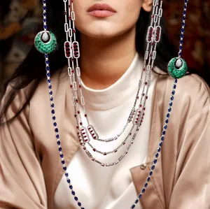 Long Stacked Diamond Necklaces