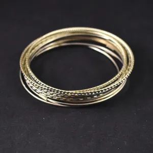 Lot of 9 Silver Thin Bangle Bracelets
