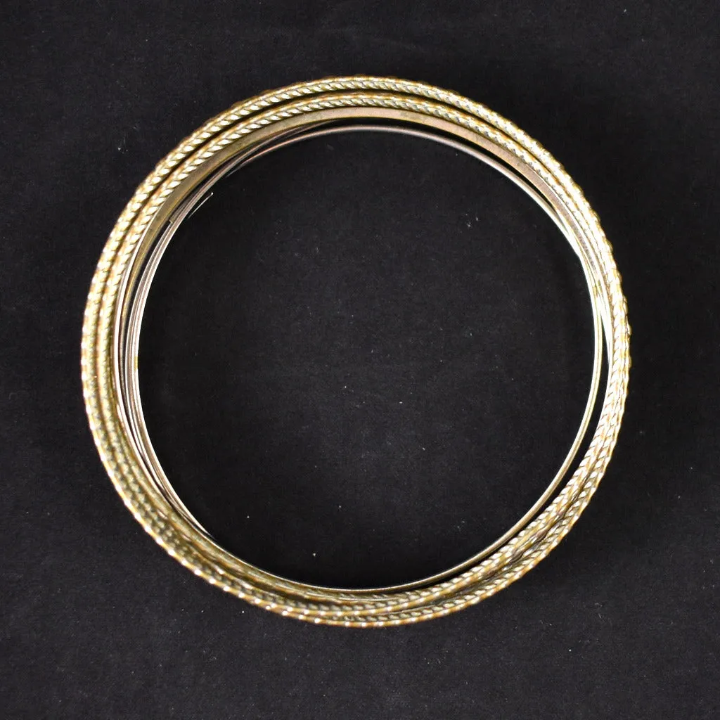Lot of 9 Silver Thin Bangle Bracelets
