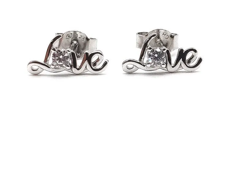 Love Sterling Silver Stud/Minimalist Earrings
