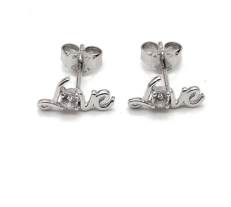 Love Sterling Silver Stud/Minimalist Earrings