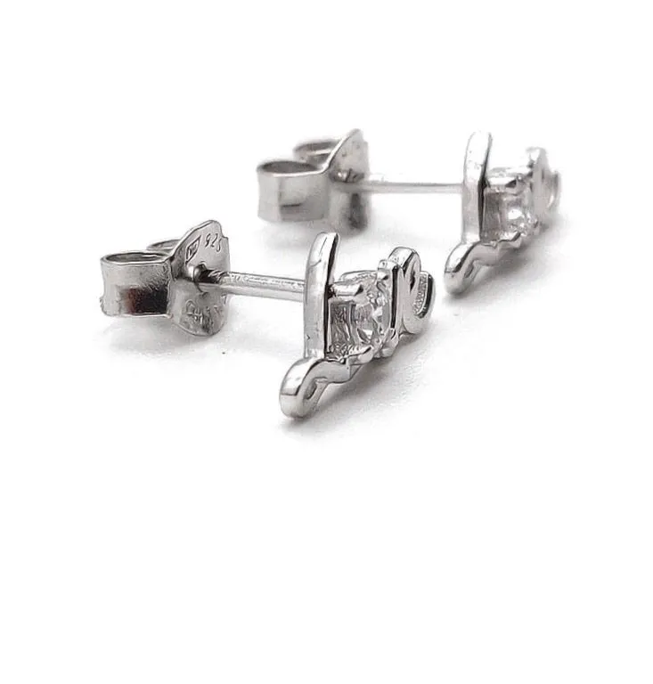 Love Sterling Silver Stud/Minimalist Earrings
