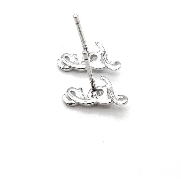 Love Sterling Silver Stud/Minimalist Earrings