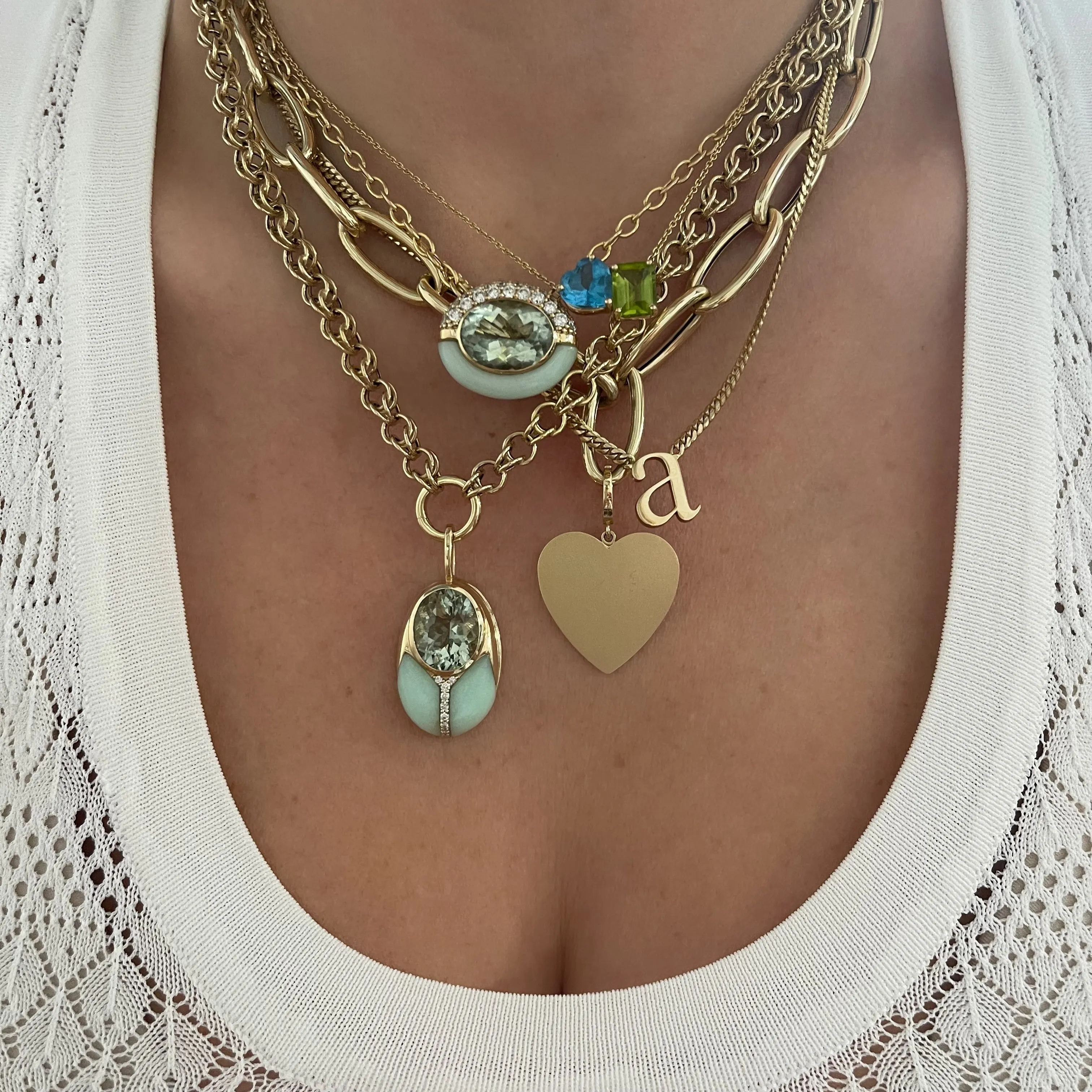 Lowercase Roman Times Initial Necklace