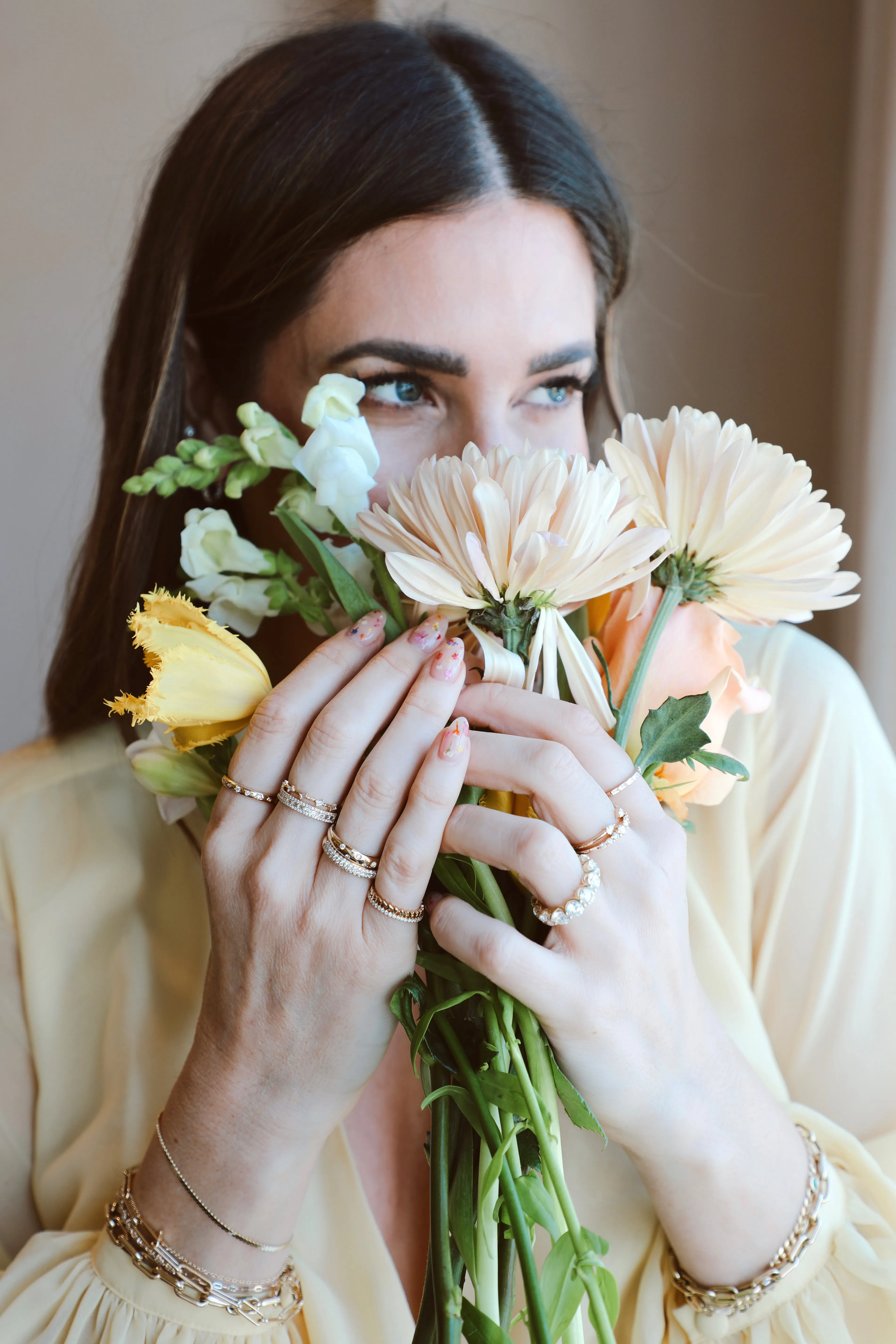 Lucky 7 Diamond Gypsy Stacking Ring