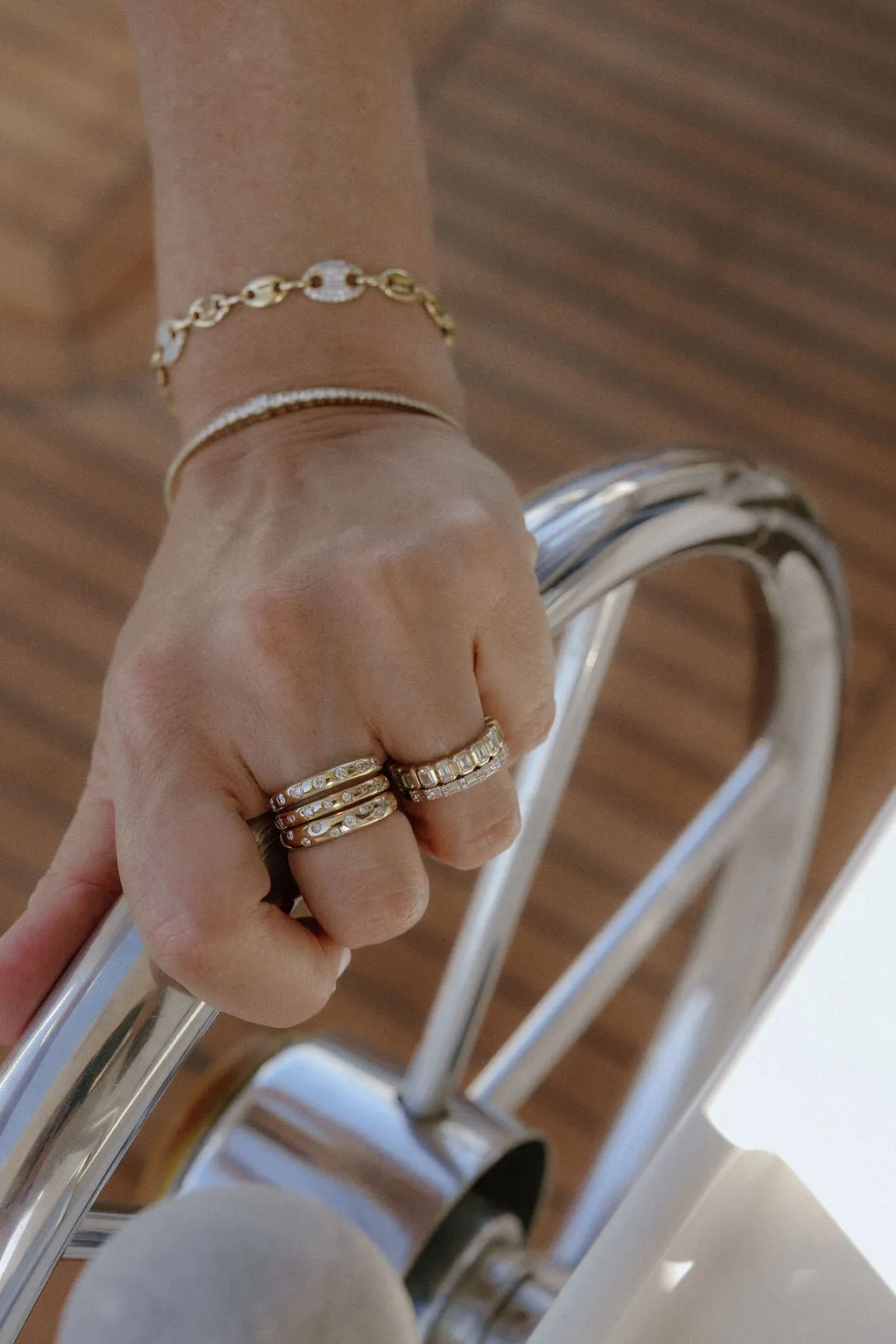 Lucky 7 Diamond Gypsy Stacking Ring
