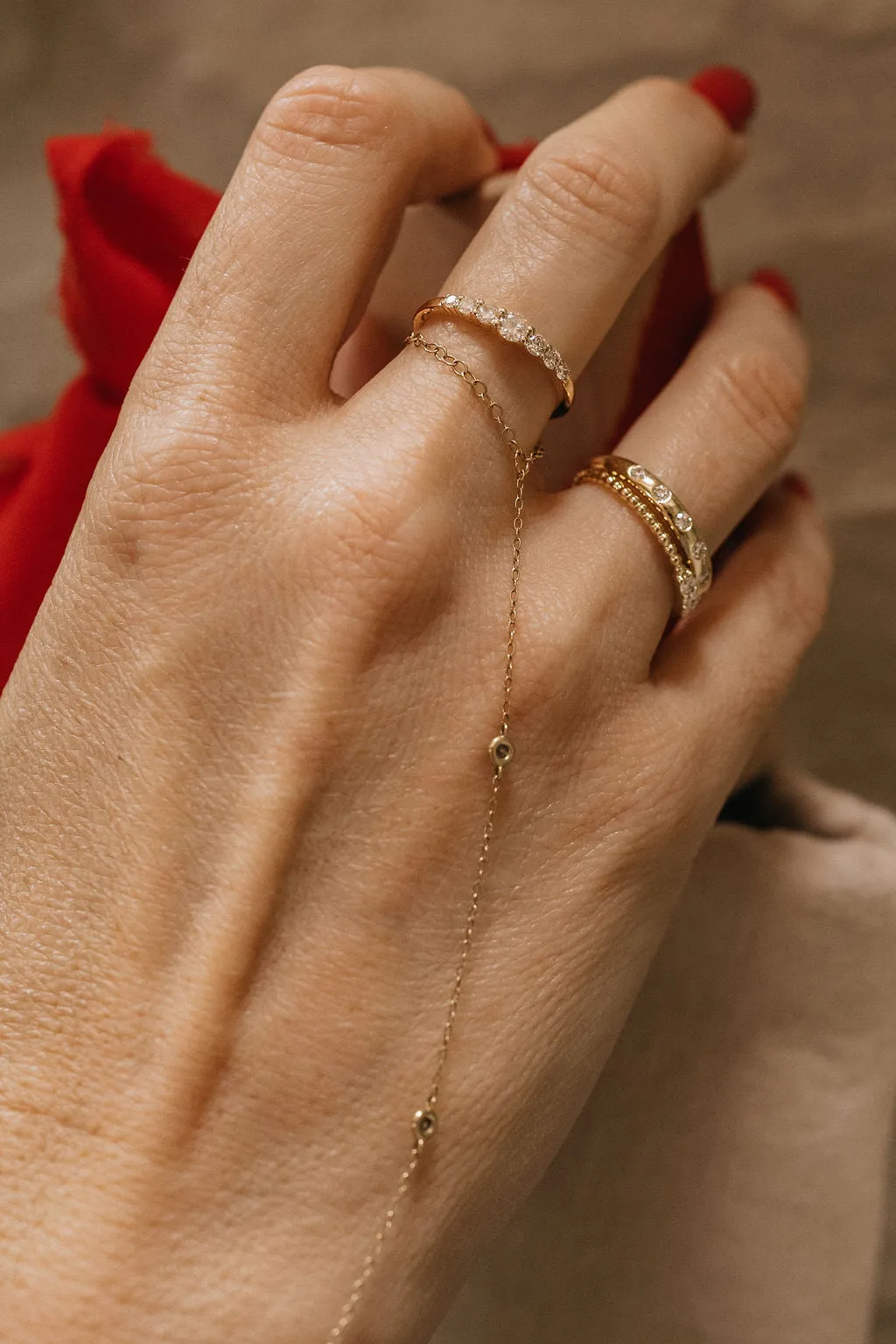 Lucky 7 Diamond Gypsy Stacking Ring