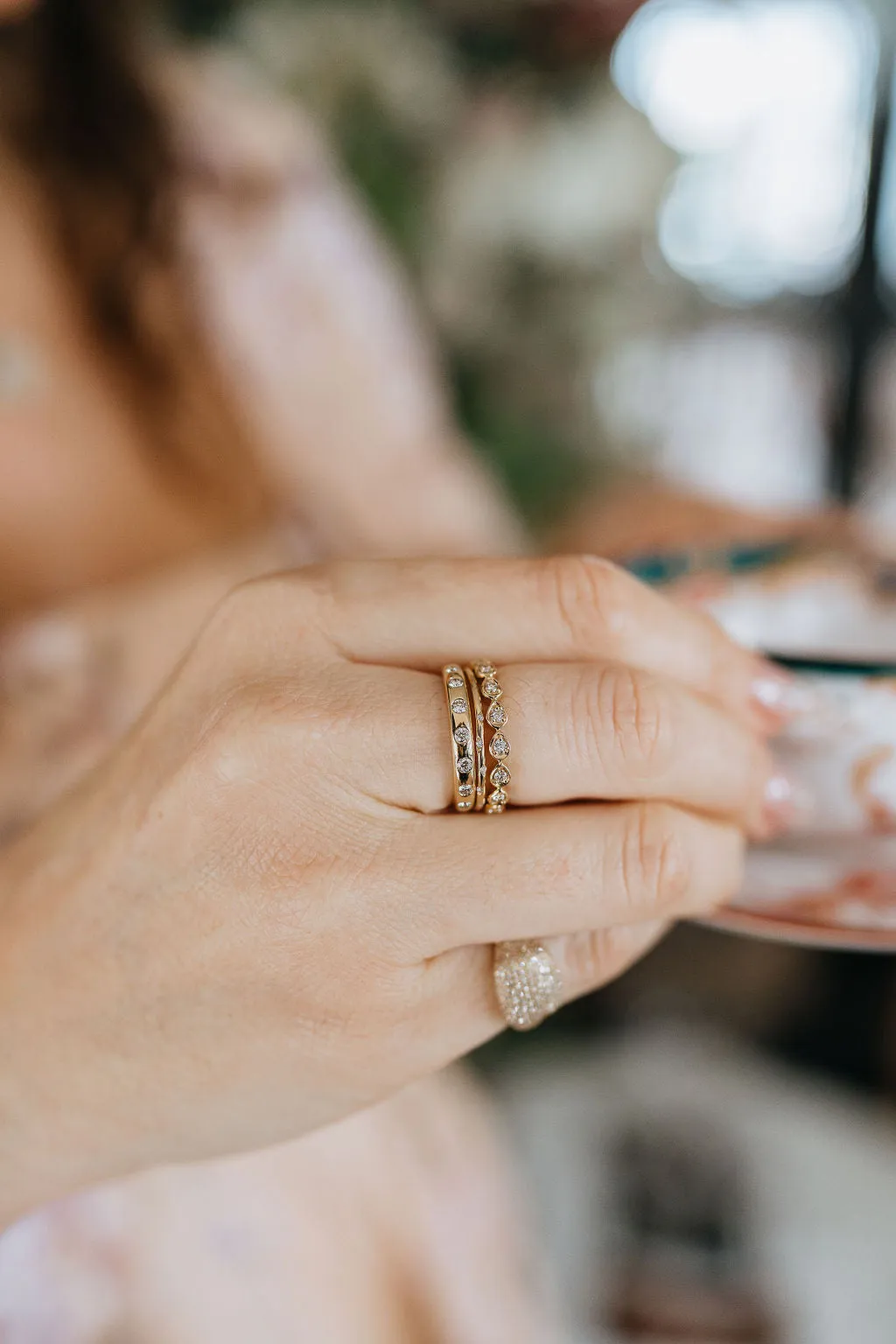 Lucky 7 Diamond Gypsy Stacking Ring