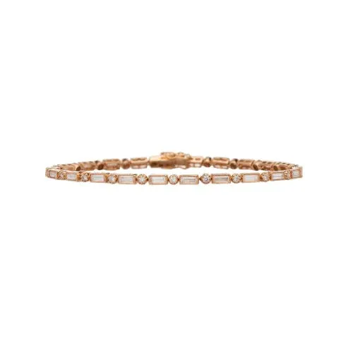 Lucy Baguette and Round Diamond Bracelet