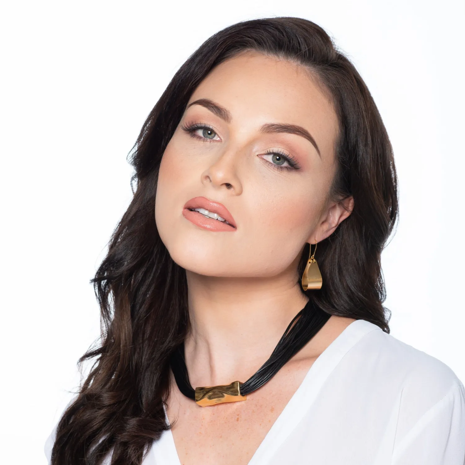 Luna - 24K gold teardrop shaped earrings