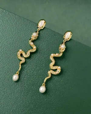 Lyle Gold Snake Linear Earrings