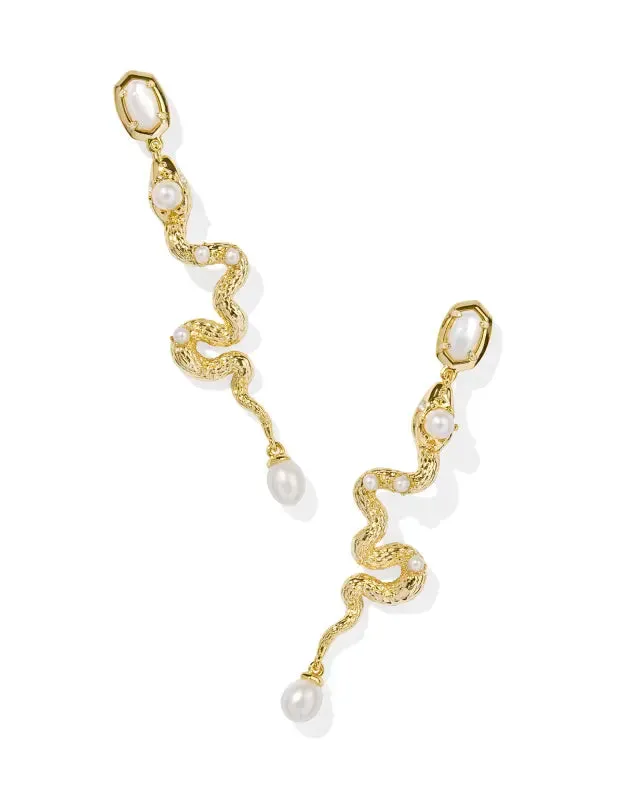 Lyle Gold Snake Linear Earrings