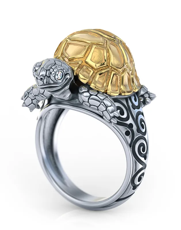 Madagascar Diamond Tortoise Empire Ring