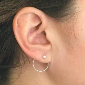 Make A Statement With Unique Jacket Threader Earrings w/ Stone Set in Sterling Silver Ball - 0254