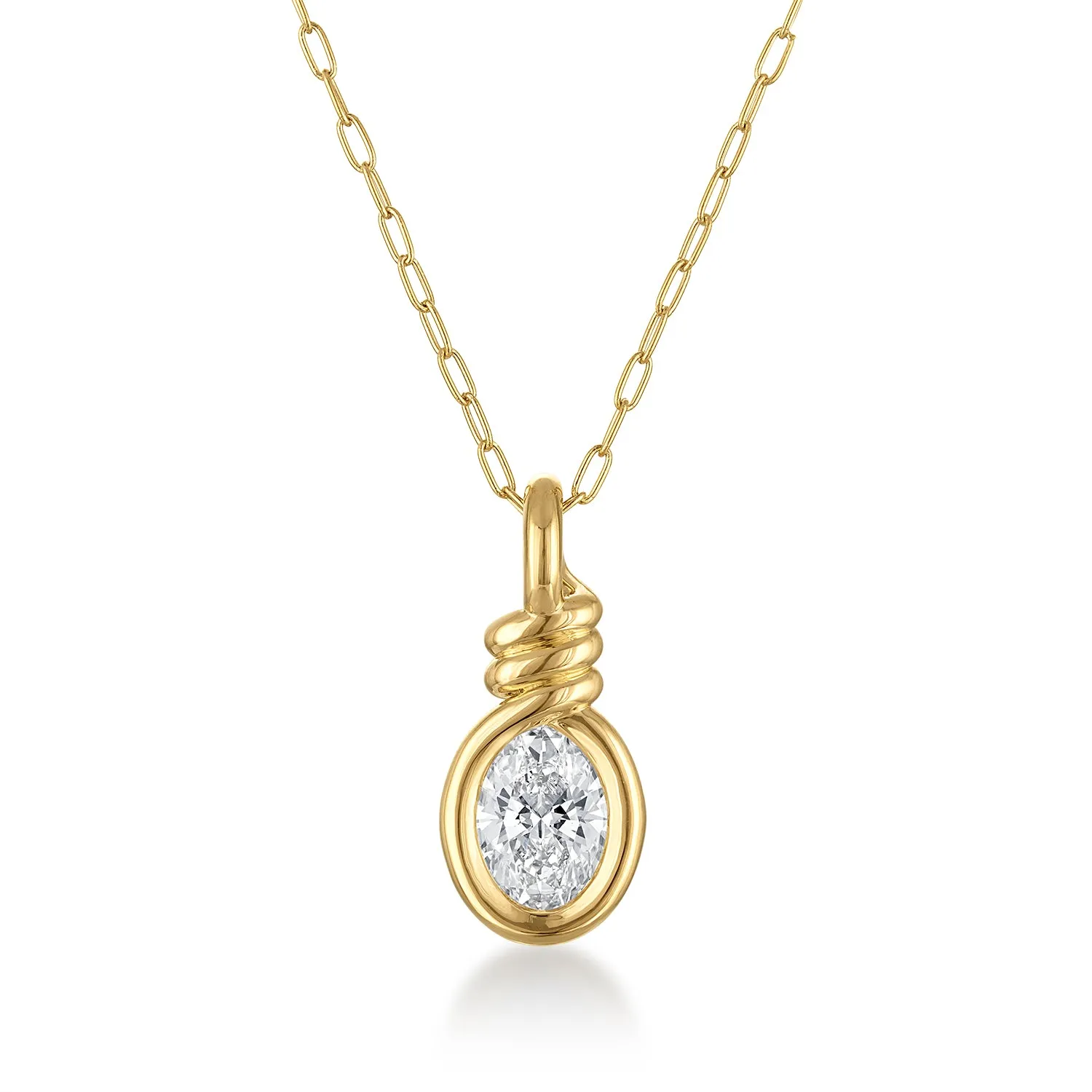 Mara Twist Pendant- Oval Cut Diamond