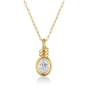 Mara Twist Pendant- Oval Cut Diamond