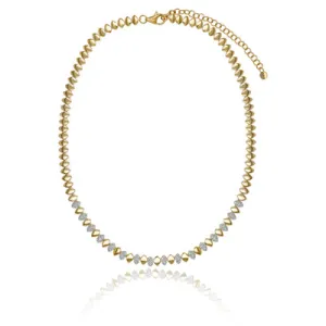 Marquise Shaped Pave and Golden Necklace