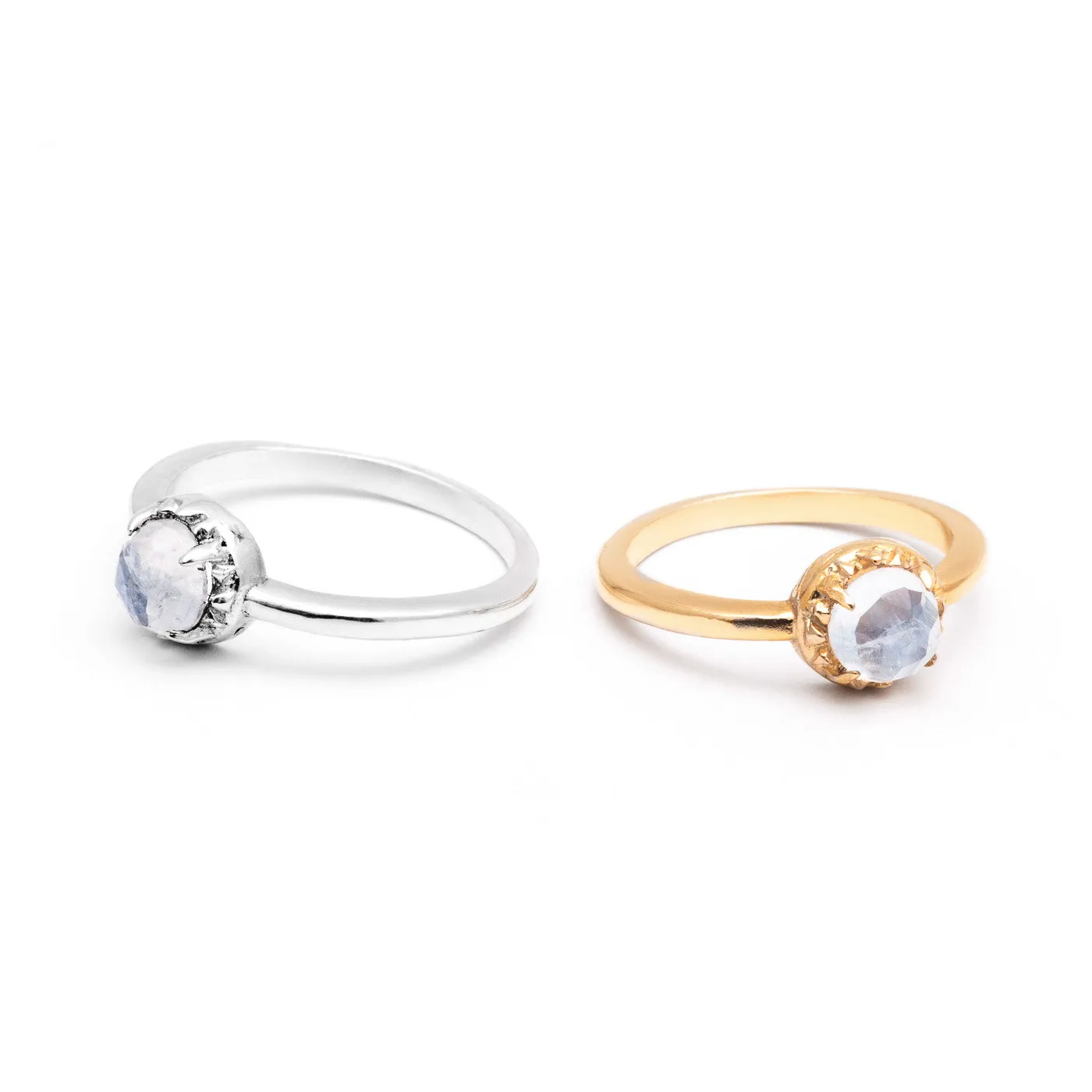 MATRIX HALO ENGAGEMENT RING | 14K GOLD & MOONSTONE