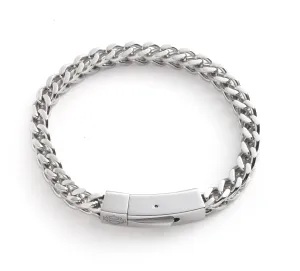 Men's Curb Chain Flex Bracelet - Silver