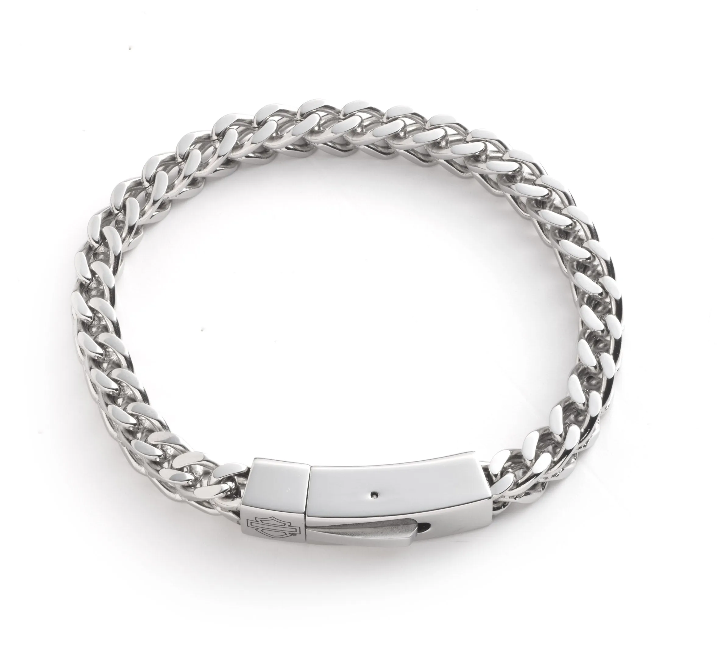 Men's Curb Chain Flex Bracelet - Silver