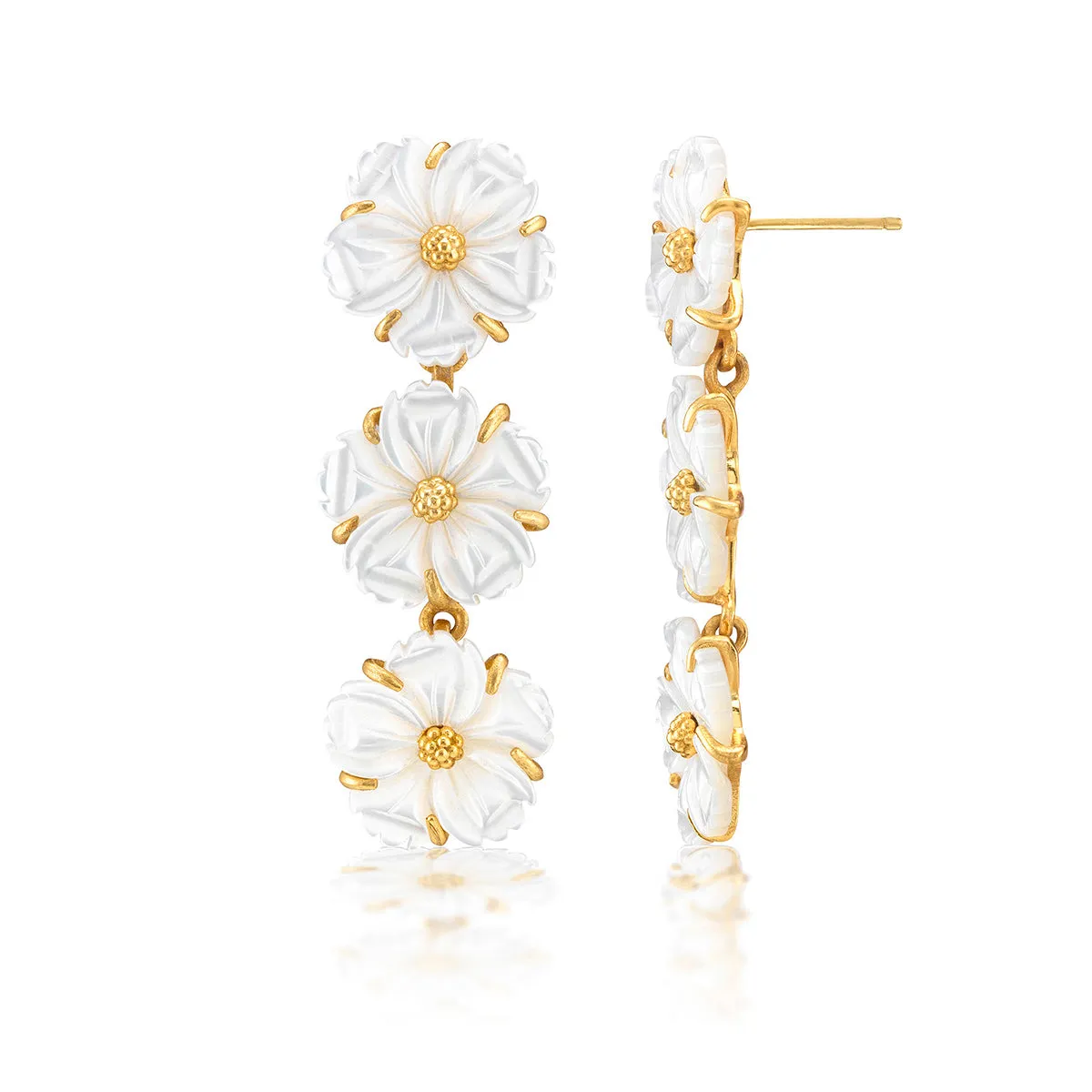 Mermaid Garden Petite Linear Earrings - MOP