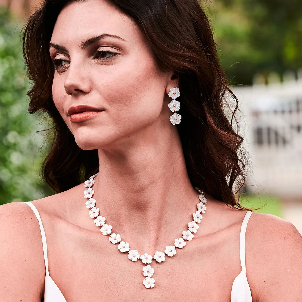 Mermaid Garden Petite Linear Earrings - MOP