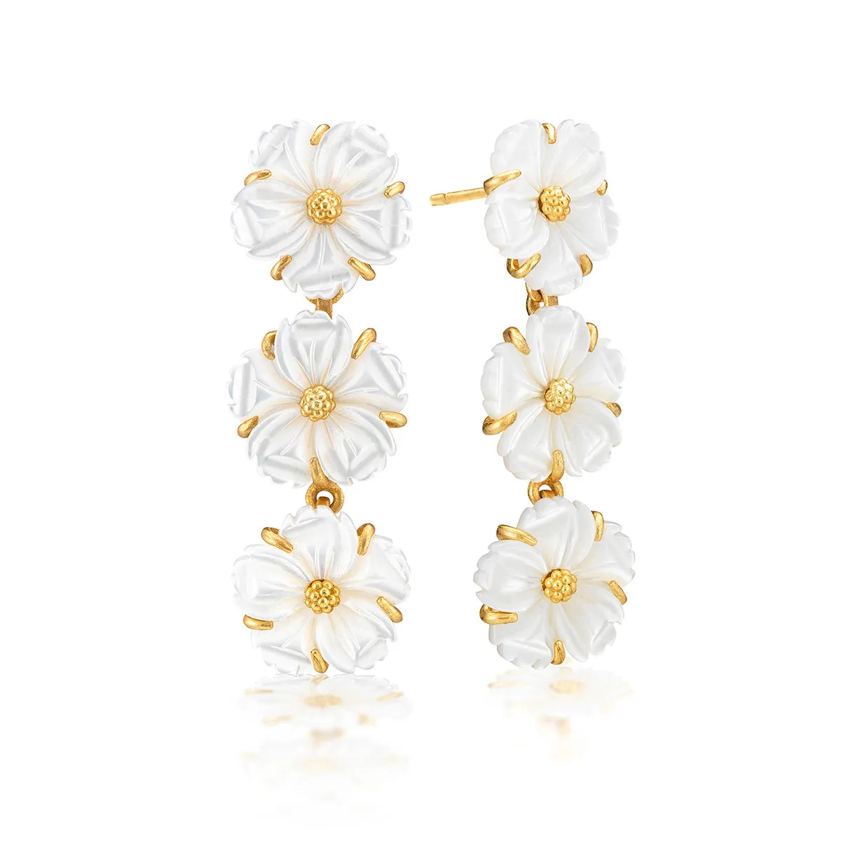 Mermaid Garden Petite Linear Earrings - MOP