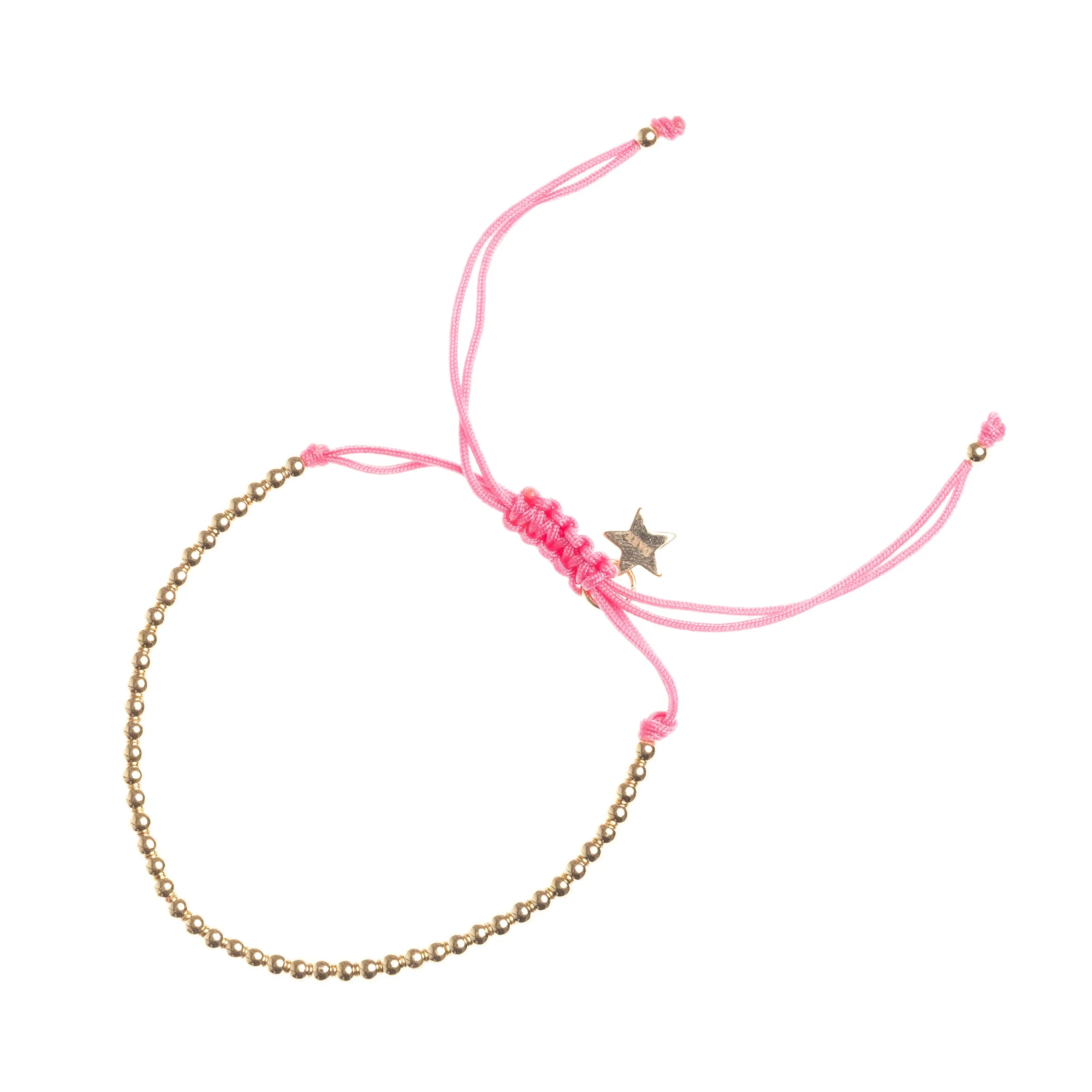 METAL BEAD BRACELET THIN PALE PINK