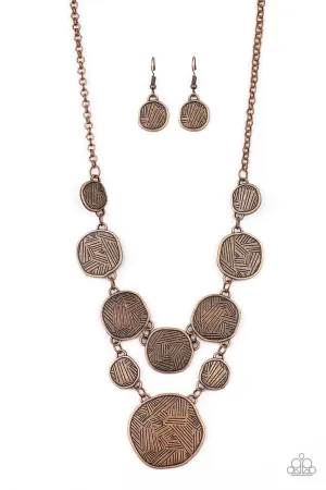 Metallic Patchwork Copper Paparazzi Necklace