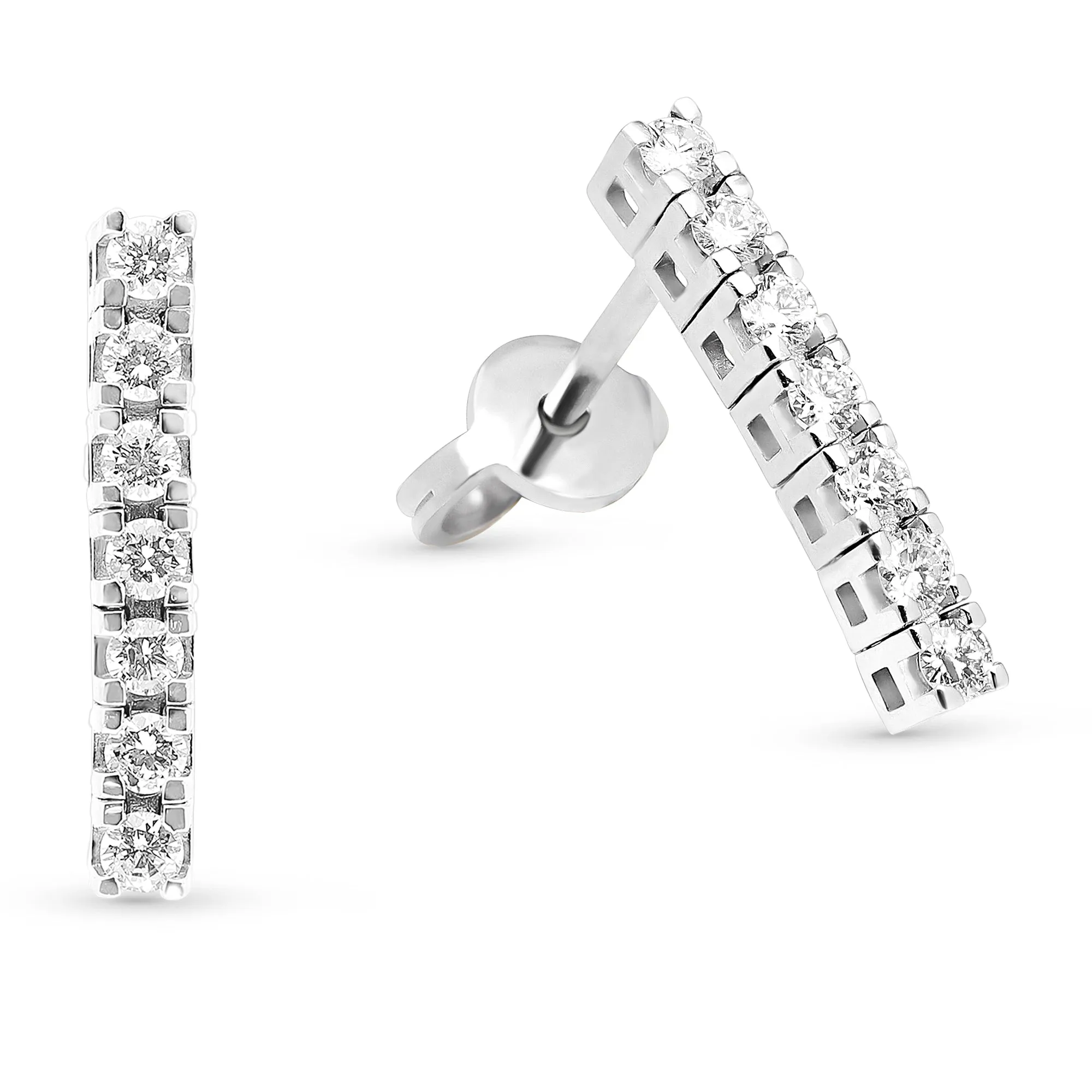 Mini Diamond Linear Drop Earrings - .4 Carat