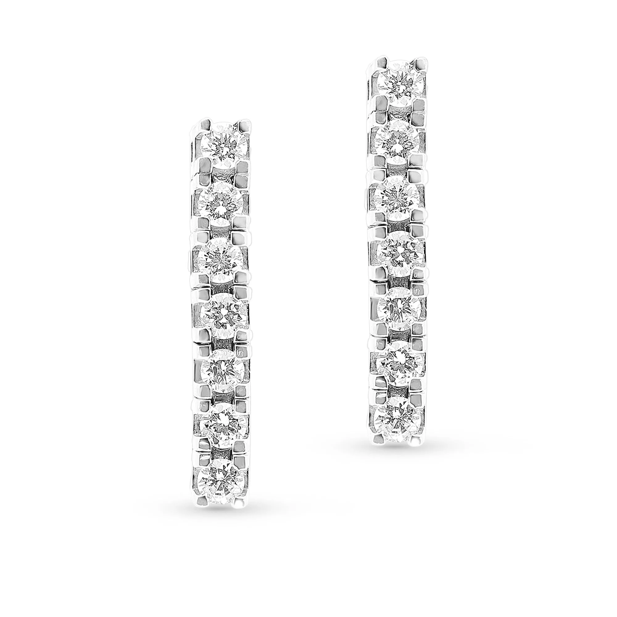 Mini Diamond Linear Drop Earrings - .4 Carat