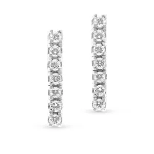 Mini Diamond Linear Drop Earrings - .4 Carat