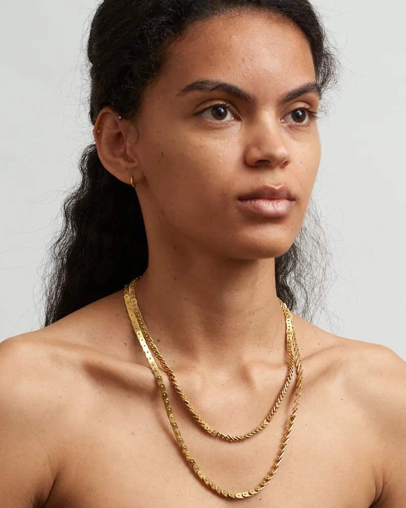 Mini Escamas Long, 19k Gold