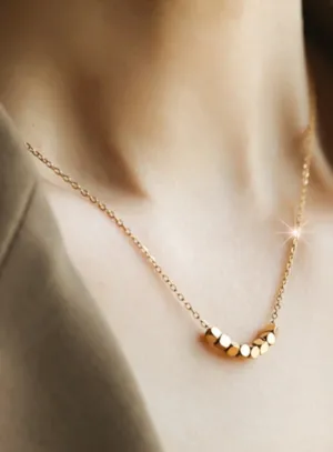 Minimalist Gold Beaded Necklace | Water Resistant