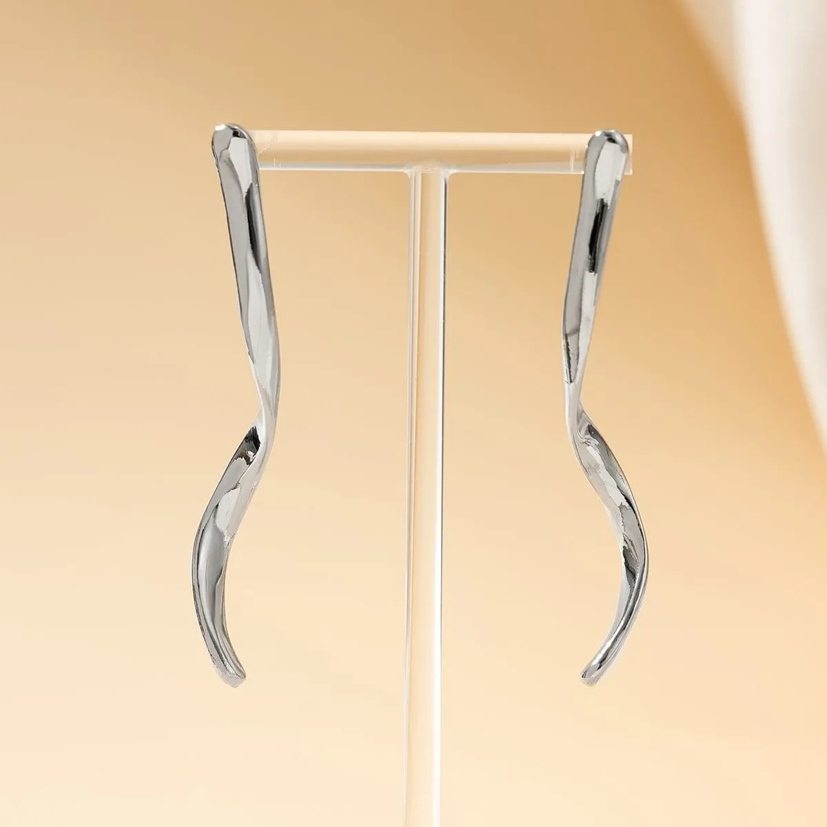 Minimalist Gold Silver Plated Curved Earrings