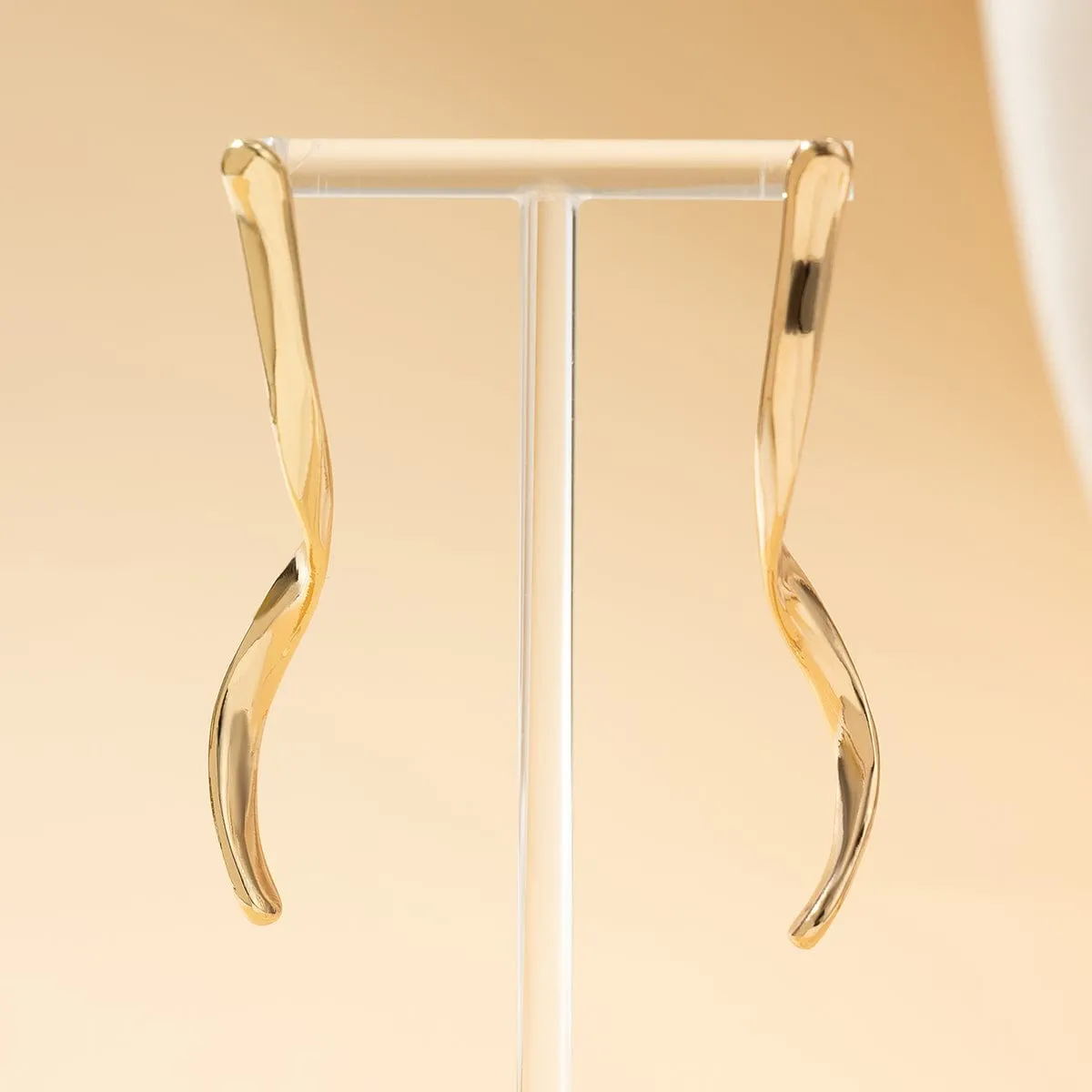 Minimalist Gold Silver Plated Curved Earrings