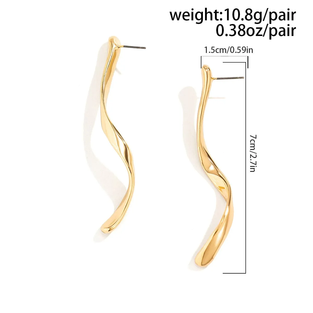 Minimalist Gold Silver Plated Curved Earrings